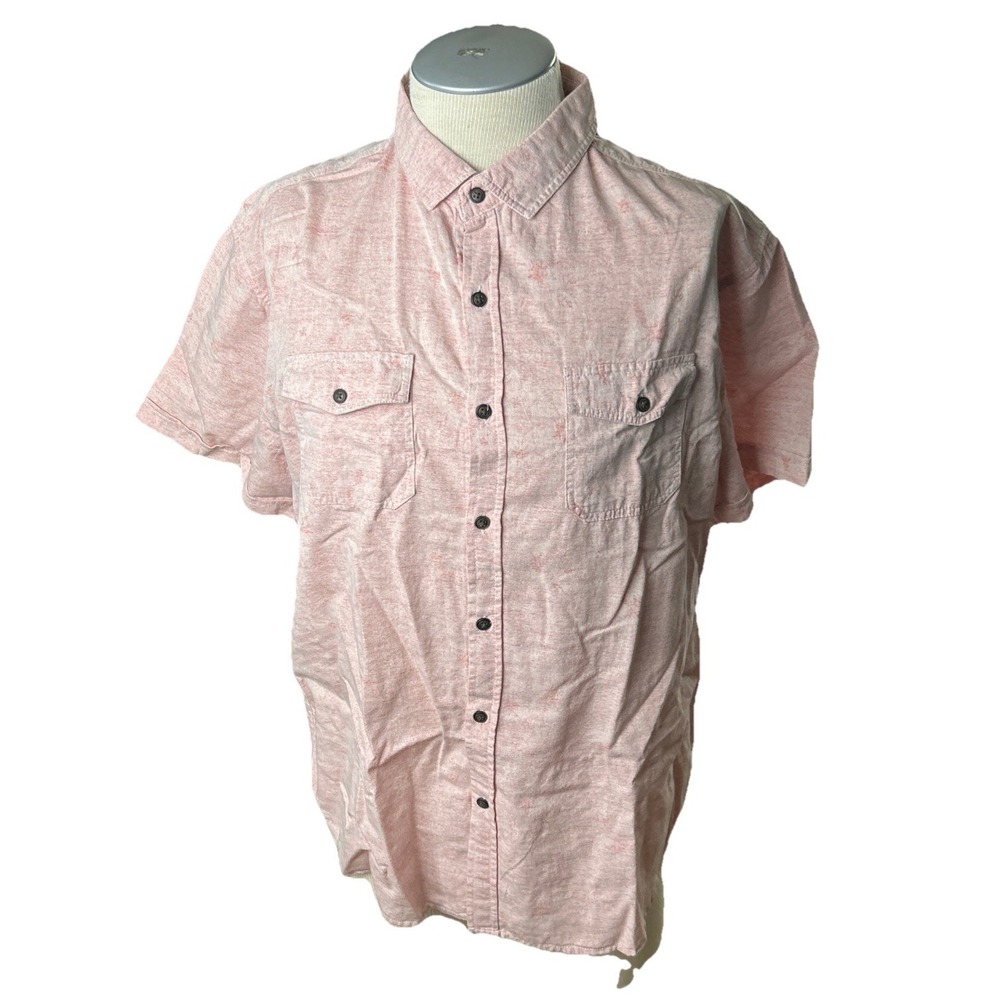 Clear Water Outfitters‎ mens shirt Short Sleeve Large Pink Fishing
